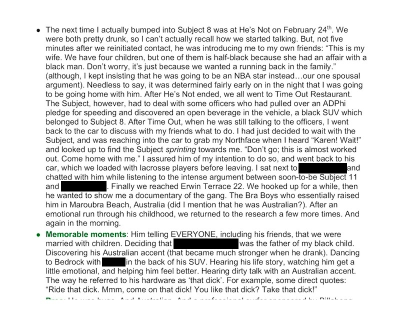 Illustration for article titled The Full Duke University "Fuck List" Thesis From A Former Female Student (UPDATE)